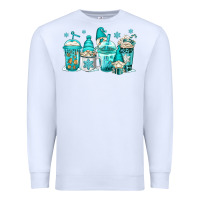 White winter christmas gnomes coffee cups Premium Sweatshirt - Jasminsmagicworld