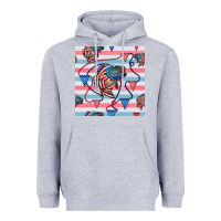 Heather Grey american flag bass Heavyweight Hoodie - BundleAndBundleShop