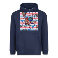 Navy american flag bass Heavyweight Hoodie - BundleAndBundleShop