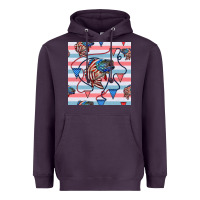 Plum american flag bass Heavyweight Hoodie - BundleAndBundleShop