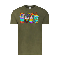 Vintage Olive rainbow coffee cups Vintage Tee - texasbilliewilder