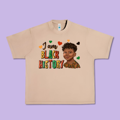 Urban Heavy Tee i am black history afro black boy child juneteenth