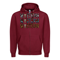 Burgundy western western western Zipper Hoodie - CowhideDigitalArt