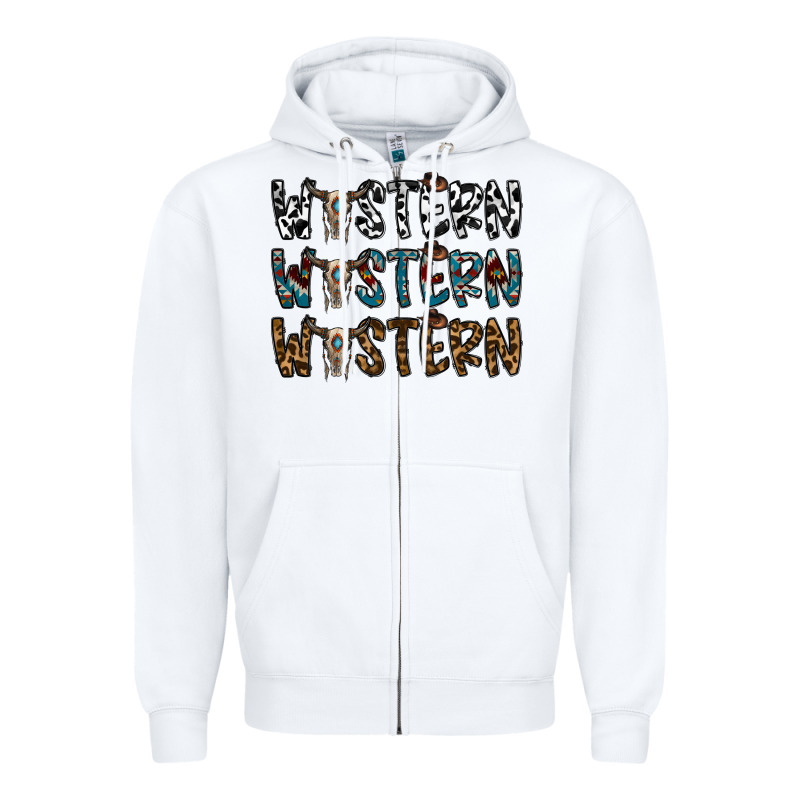 Western Western Western Zipper Hoodie by CowhideDigitalArt | Teevron