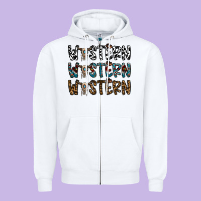 Western Western Western Zipper Hoodie Designed By Cowhidedigitalart