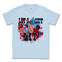 Dusty Blue Let's get lit 4th of july Classic Tee - CowGirlArtShop