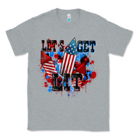 Heather Grey Let's get lit 4th of july Classic Tee - CowGirlArtShop