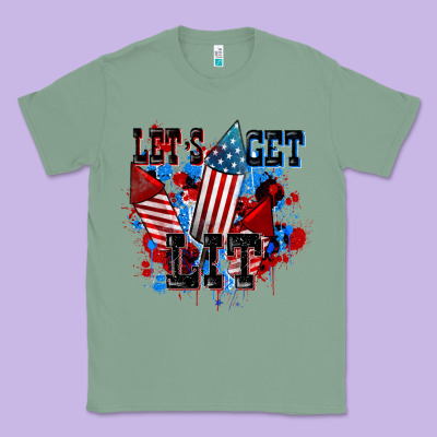 Let's Get Lit 4th Of July Classic Tee Designed By Cowgirlartshop