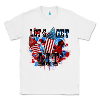 White Let's get lit 4th of july Classic Tee - CowGirlArtShop