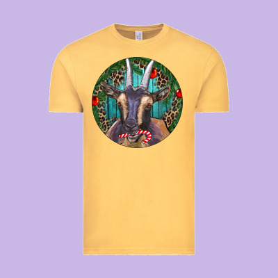 Vintage Tee Dark Goat Christmas