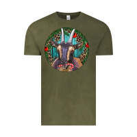Vintage Olive Dark Goat Christmas Vintage Tee - RanaPortraitStore