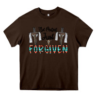 Chocolate Brown no perfect just forgiven Heavy Core Tee - CowhideDigitalArt