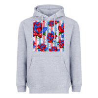 Heather Grey patriotic roses Heavyweight Hoodie - BundleAndBundleShop