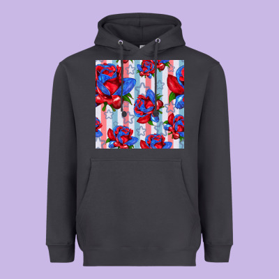 Patriotic Roses Heavyweight Hoodie Designed By Bundleandbundleshop