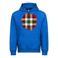 Cobalt Christmas Tartan Patch Urban Hoodie - BundleAndBundleShop