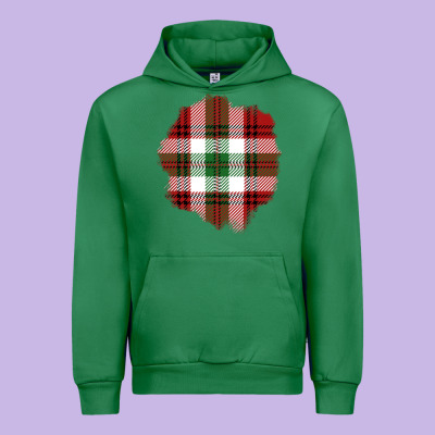 Christmas Tartan Patch Urban Hoodie Designed By Bundleandbundleshop