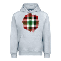Heather Grey Christmas Tartan Patch Urban Hoodie - BundleAndBundleShop
