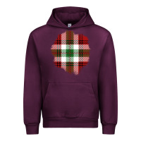 Mauve Wine Christmas Tartan Patch Urban Hoodie - BundleAndBundleShop