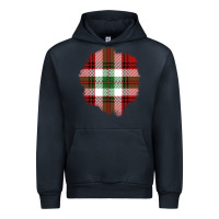 Navy Christmas Tartan Patch Urban Hoodie - BundleAndBundleShop