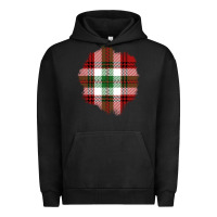 Pigment Black Christmas Tartan Patch Urban Hoodie - BundleAndBundleShop