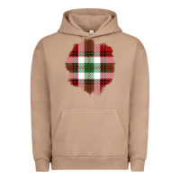 Pigment Burro Christmas Tartan Patch Urban Hoodie - BundleAndBundleShop