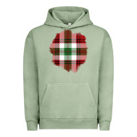 Pigment Oil Green Christmas Tartan Patch Urban Hoodie - BundleAndBundleShop