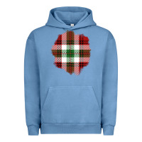 Pigment Pebble Blue Christmas Tartan Patch Urban Hoodie - BundleAndBundleShop