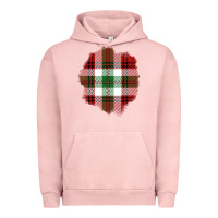 Pigment Salmon Christmas Tartan Patch Urban Hoodie - BundleAndBundleShop