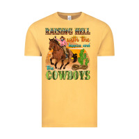 Vintage Mustard raising hell with the hippies and the cowboys Vintage Tee - texasbilliewilder