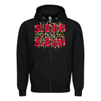 Black Sleigh Girl Sleigh Zipper Hoodie - FaDigitalArtStudio