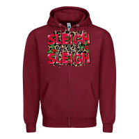 Burgundy Sleigh Girl Sleigh Zipper Hoodie - FaDigitalArtStudio