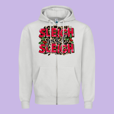 Sleigh Girl Sleigh Zipper Hoodie Designed By Fadigitalartstudio