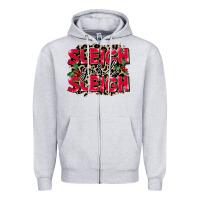 Heather Grey Sleigh Girl Sleigh Zipper Hoodie - FaDigitalArtStudio