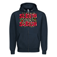 Navy Sleigh Girl Sleigh Zipper Hoodie - FaDigitalArtStudio