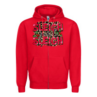 Red Sleigh Girl Sleigh Zipper Hoodie - FaDigitalArtStudio