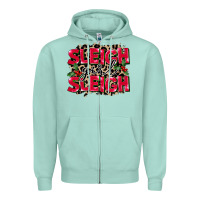 Seafoam Sleigh Girl Sleigh Zipper Hoodie - FaDigitalArtStudio