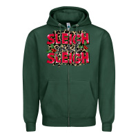 Sports Green Sleigh Girl Sleigh Zipper Hoodie - FaDigitalArtStudio