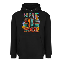Black hippie soul with caravan and flowers Heavyweight Hoodie - Artiststas