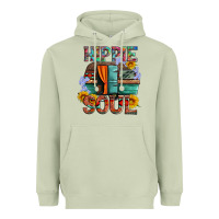 Matcha hippie soul with caravan and flowers Heavyweight Hoodie - Artiststas