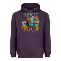 Plum hippie soul with caravan and flowers Heavyweight Hoodie - Artiststas