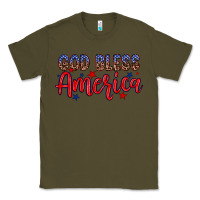 Army Green God bless America Classic Tee - Neo Western