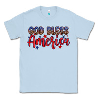 Dusty Blue God bless America Classic Tee - Neo Western