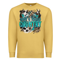 Antique Gold born  raised country Premium Sweatshirt - NancyCooperArtShop