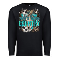 Black born  raised country Premium Sweatshirt - NancyCooperArtShop