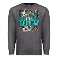 Charcoal Heather born  raised country Premium Sweatshirt - NancyCooperArtShop
