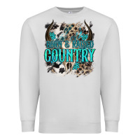 Dove Grey born  raised country Premium Sweatshirt - NancyCooperArtShop