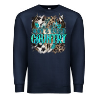 Navy born  raised country Premium Sweatshirt - NancyCooperArtShop