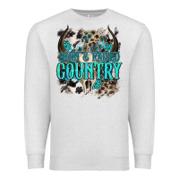 Oatmeal Heather born  raised country Premium Sweatshirt - NancyCooperArtShop