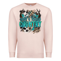 Pale Pink born  raised country Premium Sweatshirt - NancyCooperArtShop
