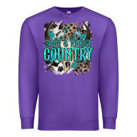 Purple born  raised country Premium Sweatshirt - NancyCooperArtShop